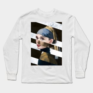 Poster Vermeer's "Girl with a Pearl Earring" & Audrey Hepburn Long Sleeve T-Shirt